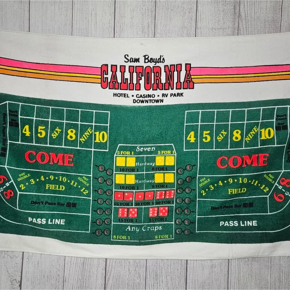Vintage Sam Boyd's Vegas California Hotel Casino RV Park Downtown Towel, 37x70